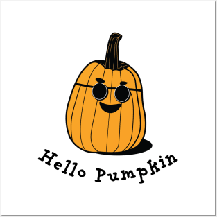 Hello Pumpkin | A smiling pumpkin wearing sunglasses | Thanksgiving | Halloween Posters and Art